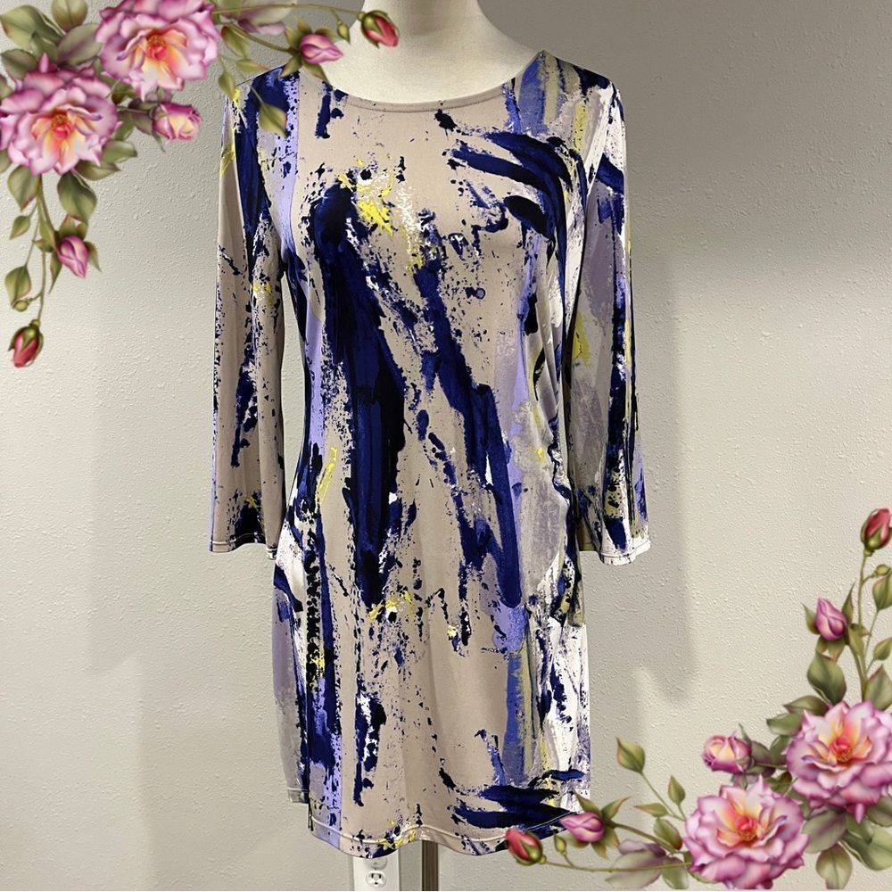 Alfani long sleeve Abstract Print Dress size small‎
